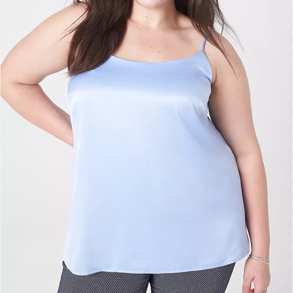 Lane Bryant Periwinkle Blue Purple Silky Tank Top Layering Size 22 NEW